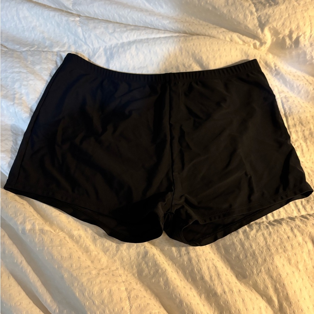 Black Swim Shorts with Elastic Waistband 2X